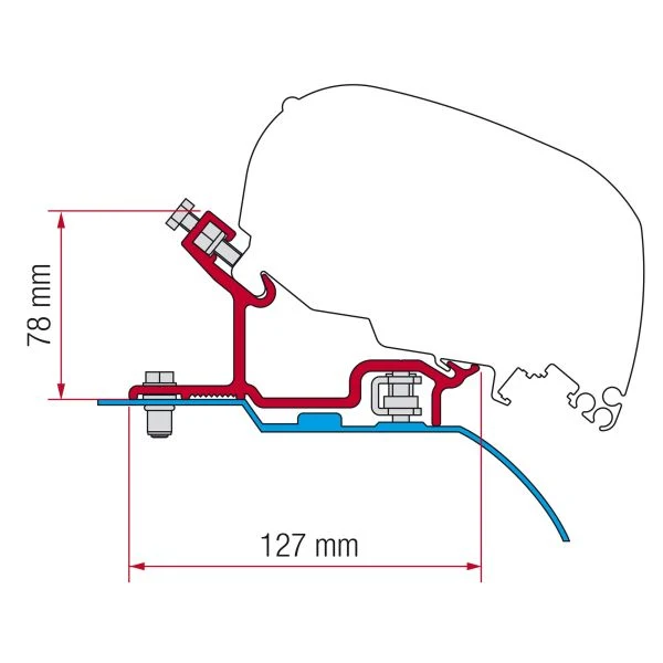 Kit Fiat Ducato/ Citroen Jumper /Peugeot Boxer pentru montaj marchiza Fiamma F65, F65s, F80s, FIAMMA