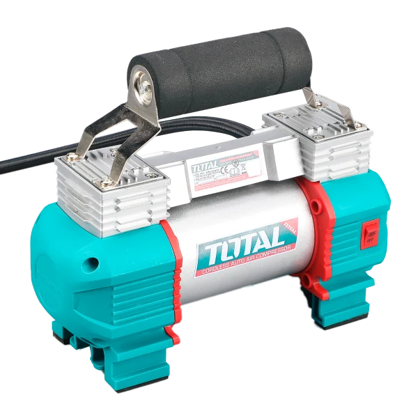 Compresor auto TOTAL 12V, 8 bar, 45 l/min, cilindru dublu, furtun 3 m, geanta inclusa