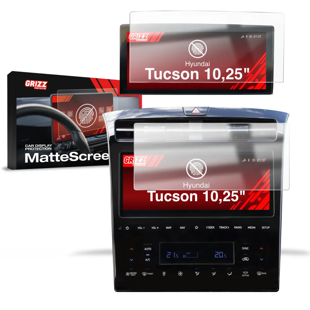 Folie de protecție 2în1 pentru display Hyundai Tucson 10,25" (2020-2024) Anti-amprentă, Mat