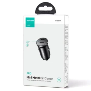 Incarcator Auto, Mini, 30W, 2xUSB-C, PD, Metall,