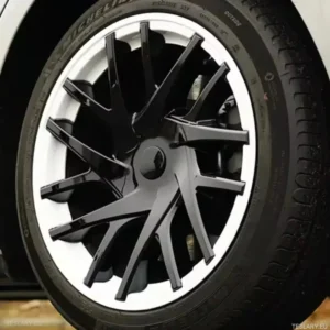18" Capac jantă completă Tesla 3 Highland, negru strălucitor/alb