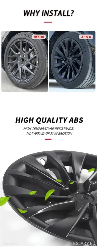 18" Capace de jantă complete argintii pentru Tesla 3 Highland