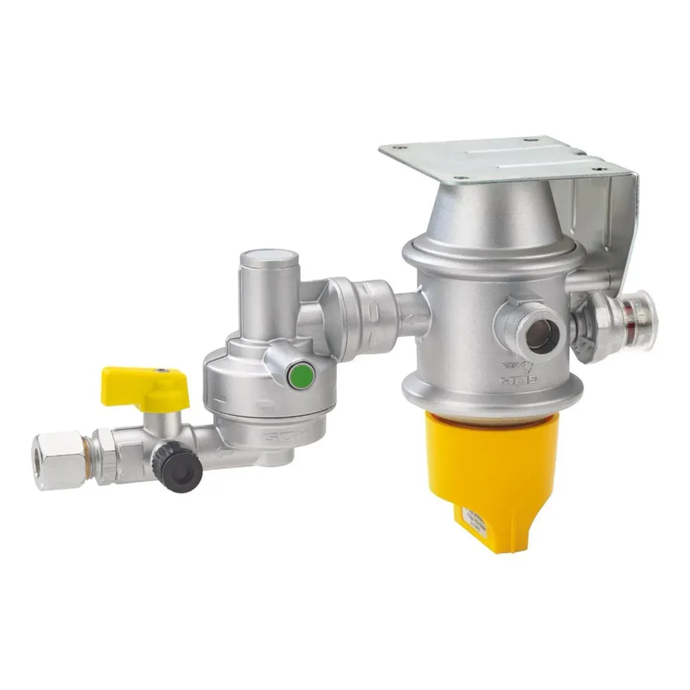 Regulator pentru doua butelii/cilindre de gaz - Caramatic DriveTwo Orizontal 30 mbar, RVS 8, RVS 10